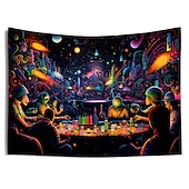 preiswerte Blacklight -Wandteppiche-Schwarzlicht-Wandteppich, UV-reaktiv, leuchtet im Dunkeln, Party, Neon, Trippy, Misty Bar, Konzert, Wandteppich, Wandbild für Wohnzimmer, Schlafzimmer