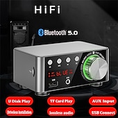 رخيصةأون مكبرات الصوت-مضخم صوت رقمي صغير بلوتوث 50wx2 لوحة مضخم الطاقة متوافق مع بلوتوث TPA3116 جهاز استقبال ستيريو 12 فولت صوت منزلي للسيارة أمبير USB U-Disk Tf مشغل بطاقة الموسيقى