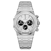 economico Orologi al quarzo-Orologio al Quarzo da Uomo POEDAGAR Orologio da Sport Moda Casual Luminosa Calendario Cronografo Impermeabile Orologio in Acciaio