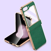 halpa Samsung-kotelot-puhelin Etui Käyttötarkoitus Samsung Galaxy Z Flip 5 Takakuori Iskunkestävä aitoa nahkaa