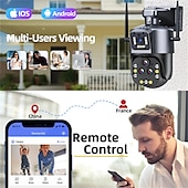 رخيصةأون كاميرات شبكات IP خارجية-كاميرا مراقبة 4K واي فاي Ptz فائقة IP كاميرا أمان رباعية العدسات 20X تكبير AI تتبع تلقائي CCTV فيديو IPC360