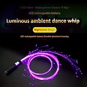 cheap Novelties-LED Fiber Optic Dance Whip - USB Rechargeable Ideal for Halloween Christmas and Holiday Celebrations - Perfect for Stage Ambience Props