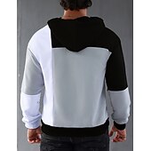billiga bashuvtröjor för män-Herr Huvtröja Svart Rodnande Rosa Armégrön Blå Huva Färgblock Ficka Sport &amp; Utomhus Dagligen Helgdag Streetwear Häftig Ledigt Vår &amp; Höst Kläder Pull Tröjor