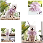 billige Kjoler-Hunder Katter Seler søt stil Fritid Vinter Pustende Myk Vaskbar Bekvem utendørs Fritid / hverdag Hundeklær for Bichon Frisé Pommeran ungt kjæledyr Sommerfugl Small