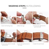 olcso Apple óraszíjak-Kompatibilis valamivel Apple Watch óraszíj 38mm 40mm 41mm 42mm 44mm 45mm 49mm Női Pillangó csat Luxus Valódi bőr Csere óraszíj mert iwatch Ultra 2 Series 9 8 7 SE 6 5 4 3 2 1