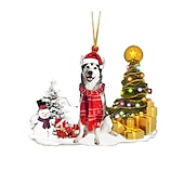 ieftine Ornamente pentru pomul de Crăciun-creativ pandantiv mașină nouă câine de Crăciun ornament de om de zăpadă pandantiv brad de Crăciun pandantiv rucsac acrilic cadou de Crăciun