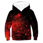 economico Visione 3D e Geometria del Ragazzo-Boys 3D Optical Illusion Hoodie Long Sleeve 3D Print Spring Fall Active Basic Kids 2-8 Years Outdoor Daily