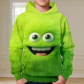 abordables Visión 3D y Geometría del Niño-Navidad Chico 3D Elfo Sudadera Pullover Manga Larga Impresión 3D Otoño Invierno Moda Ropa de calle Fresco Niños 3-12 años Con Capucha Exterior Casual Diario Ajuste regular