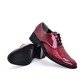 preiswerte Oxford-Schuhe-Oxford-Schuhe für Herren aus glänzendem rosa Lacklederimitat – auffällige Abendschuhe für Partys und besondere Anlässe