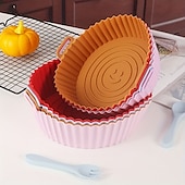 economico Teglie e stampi da forno-Teglia per friggitrice ad aria in silicone alimentare con carta assorbente olio - resistente alle alte temperature