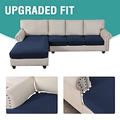 baratos Capa para assento de Sofá &amp; Apoios de Braços-Capas de sofá seccionais, capas de sofá em forma de l antiderrapantes elásticas, capas de almofada de assento de sofá separadas, capa de chaise-longue para sofá secional esquerdo/direito de 2/3