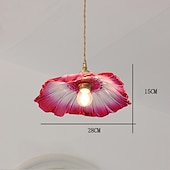 abordables Luces de isla-Lámpara colgante de cristal para isla de cocina, lámpara de techo con pantalla de cristal de flor morada, lámpara colgante rústica E27 para comedor, dormitorio, bar
