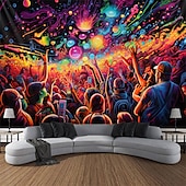 preiswerte Blacklight -Wandteppiche-Schwarzlicht-Wandteppich, UV-reaktiv, leuchtet im Dunkeln, Party, Neon, Trippy, Misty Bar, Konzert, Wandteppich, Wandbild für Wohnzimmer, Schlafzimmer