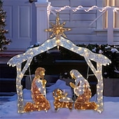 Χαμηλού Κόστους χριστουγεννιάτικα φωτάκια εξωτερικού χώρου-Χριστουγεννιάτικη διακόσμηση Χριστουγεννιάτικη φωτεινή νάτια σκηνή φάτνης διακόσμηση κήπου αυλής Χριστούγεννα Πάσχα διακοσμητικά