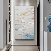 cheap Abstract Paintings-Handmade Oil Painting Canvas Wall Art Decor  Original Abstract Beach in full for Home Decor With Stretched FrameWithout Inner Frame Painting