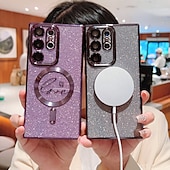 رخيصةأون جراب سامسونج-هاتف غطاء من أجل سامسونج جالاكسي S24 S23 Ultra Plus S23 S22 S22 بلس ألترا ق 21 S21 الترا بلس اس 25 الترا غطاء خلفي حالة الامتزاز المغناطيسي مع ماجسيف دعم الشحن اللاسلكي غير اصفرار بلينغ بريق لامعة TPU