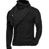 preiswerte Herrenpullover-Herren Pullover Rollkragenpulli Kurzer Pullover Strickpullover Gerippt Gedrehtes Stricken Standard Taste Strick Glatt Rollkragen warm halten Moderne zeitgenössische Freizeitskleidung Ausgehen