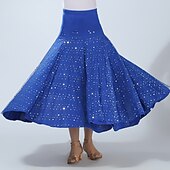 abordables Ropa de baile de salón-Baile de Salón Faldas Color Puro Corte Tul Mujer Rendimiento Entrenamiento Cintura Alta Poliéster