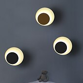 cheap Indoor Wall Lights-LED Wall Sconces 300° Rotatable Warm White Circle Design Indoor Wall Light Fixtures for Bedroom Bathroom Hallway Doorway Stairway 110-240V
