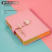 お買い得  ノートブックとプランナー-B6ハートロックジャーナル - かわいいハート型ロック、書き込みと日記に最適なフェスティバルギフト