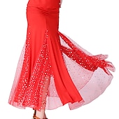 abordables Tenues de danse de salon-Danse de Salon Jupes Imprimé Couleur Pure Fantaisie Femme Utilisation Entraînement Taille haute Polyester