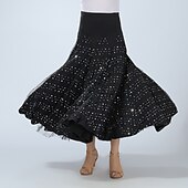 abordables Ropa de baile de salón-Baile de Salón Faldas Color Puro Corte Tul Mujer Rendimiento Entrenamiento Cintura Alta Poliéster