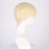 abordables Perruques de personnages de films-perruque blonde courte pour homme perruque synthétique blonde naturelle de remplacement pour hommes perruque blonde courte pour hommes cosplay carnaval costume fête perruque