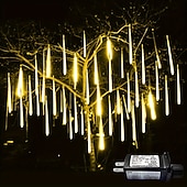 billiga Stickkontakter-1 st jul meteor dusch ljus dekorativt träd ljus lågspänning säkerhetsplugg utomhus vattentät dekorativ ljusslinga 30cm-192led/45cm-288led/75cm-576led