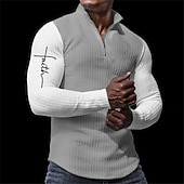 economico Polo vintage da uomo-Per uomo Fede Magliette Polo a Nido d&#039;Ape Polo con zip Polo da Golf Manica Lunga Magliette polo Con cerniera Casual All&#039;aperto Casual Quotidiano Abbigliamento casual alla moda 3D Stampato Autunno