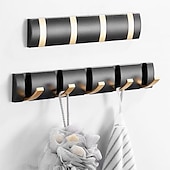 economico organizzatore del bagno-gancio appendiabiti da parete pieghevole, ganci multiuso porta asciugamani per appendiabiti da bagno, gancio per panni per chiavi sul retro della porta, supporto per organizer da bagno a parete, ganci da parete per appendiabiti resistenti