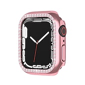 baratos Capa Smartwatch-2 por Pacote Estojo de relógio com protetor de tela Compatível com Apple Watch Series 8 7 41mm 45mm / Series 6 5 4 SE 40mm 44mm / Series 3 2 1 38mm 42mm Resistente a riscos Bling Diamond Limpar HD