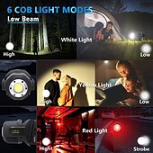 voordelige Zaklampen-oplaadbare led-spotzaklamp met 350 ° draaibare kop, hoge lumen spotlight 9 modi super heldere spotlichten buiten handheld