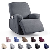 cheap Recliner Chair Cover-Loveseat 3 Seater Burgundy Recliner Covers Cover for Large Reclining Chair Slipcover Seat Reversible Washable Protector with Elastic Adjustable Straps for Kids Pets