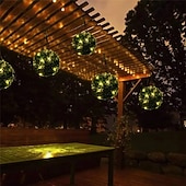 preiswerte Außenwandleuchten-LED Außenwandleuchte Solarlampen Hof, dekorative Simulation, Graskugel-Kronleuchterlampe für Rasen, Garten, Urlaubsdekoration, Beleuchtung, Durchmesser 14 cm