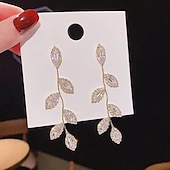 economico Orecchini-Per donna Chiaro Orecchini a goccia Gioiellerie geometrico A foglia Moda Di moda Argento sterling S925 Orecchini Gioielli Argento / Oro Per Matrimonio Feste 1 paio