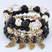 ieftine Brățări-Pentru femei Brățări cu Mărgele Extravagant Modă Nuntă Zi de Naștere Elegant Personalizat Aliaj Bijuterii brățară Negru / Alb / Roz Îmbujorat Pentru Petrecere / Seară Cadou Gril pe Kamado 