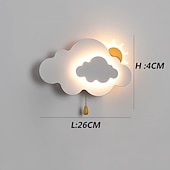 abordables Appliques murales pour enfants-applique murale led intérieur enfants 7w nuage applique chambre d&#039;enfant avec interrupteur à tirette enfants lampe de chevet à intensité variable pour filles garçon chambre décoration acrylique