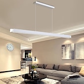 economico Design della linea-luce lineare a led, illuminazione a sospensione con striscia di alluminio con lampada a sospensione con paralume in acrilico, lampadari lunghi moderni e semplici per isola cucina 110-240v
