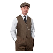 abordables Costumes pour hommes des années 1920-Années Folles Années 1920 Rétro Vintage Tenues Veste Gatsby le Magnifique Gentleman Déguisement Homme Halloween Carnaval Nouvel An Carnaval Fête / Soirée Mascarade Adulte Cravate Gilet Plus