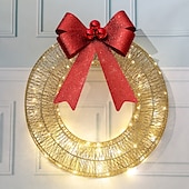 economico Luci decorative-Ghirlanda di Natale da 20 pollici con ghirlanda di arco luminoso in ferro leggero illuminazione a led decorazione di scena con luce bianca calda 30/40/50 cm aa alimentato a batteria