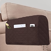 voordelige Bankhoes-2 stuks armleuninghoezen voor stoelen en banken bankarmhoezen voor banken armleuninghoezen met zijvak antislip meubelbeschermer wasbare armleuninghoezen