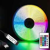 economico Strisce LED-5 v usb rgb cob ha condotto la striscia luminosa 1-3 metri cambia colore striscia di luce tv retroilluminazione ir24 controller chiave fondo mobile flessibile per camera da letto cucina casa