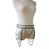 preiswerte Zubehör und mehr-Körperkette Taillengürtel Taillengürtel Metallisch Glitzern Sexy Legierung Für Disco Cosplay Karneval Damen Modeschmuck Modeschmuck