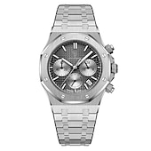 economico Orologi al quarzo-Orologio al Quarzo da Uomo POEDAGAR Orologio da Sport Moda Casual Luminosa Calendario Cronografo Impermeabile Orologio in Acciaio