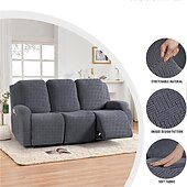 cheap Recliner Chair Cover-Loveseat 3 Seater Burgundy Recliner Covers Cover for Large Reclining Chair Slipcover Seat Reversible Washable Protector with Elastic Adjustable Straps for Kids Pets