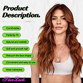 economico Parrucche trendy sintetiche-parrucca ondulata lunga ombre castano ramato per donna parrucca riccia parte centrale da 26 pollici parrucca in fibra sintetica resistente al calore dall&#039;aspetto naturale per l&#039;uso quotidiano nelle