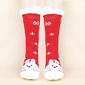 abordables sombrero de papá noel y accesorios-Papá Noel Artículos Para Celebrar la Navidad Calcetines de Navidad Hombre Mujer Navidad Nochebuena Estilo lindo Calcetines