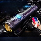 cheap Flashlights-Rechargeable Flashlight High Lumens Powerful Led Flashlight, White Laser Wick LED Super Bright Flashlight USB Powerful Handheld Flashlights, Rechargeable Flashlights for Emergencies Camping Hiking