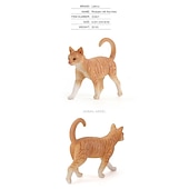 cheap Building Toys-PVC Solid Simulation Pet Cat Model Black And White Cat Stretched Lazily Cat Playing With Cat Tabletop Decoration Small Ornaments