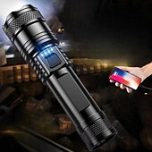 cheap Flashlights-Rechargeable Flashlight High Lumens Powerful Led Flashlight, White Laser Wick LED Super Bright Flashlight USB Powerful Handheld Flashlights, Rechargeable Flashlights for Emergencies Camping Hiking